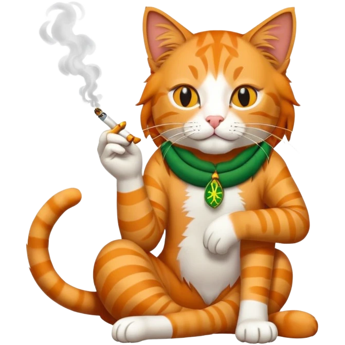 Bob Marley cat smoking weed emoji