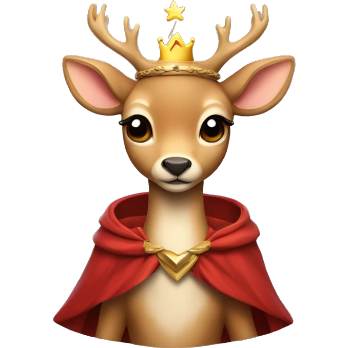 Cute deer with crown and cape  emoji