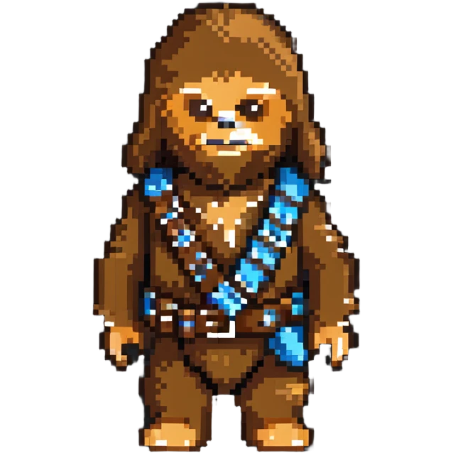 Chewbacca from Star Wars with his bandolier emoji