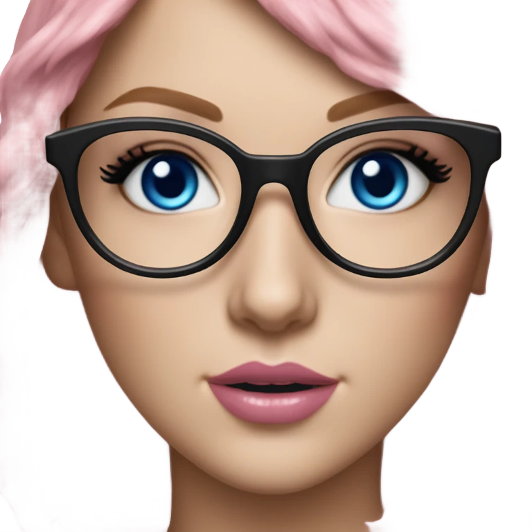 Photo Realistic Taylor Swift blue eyes and glasses with pink hair  emoji