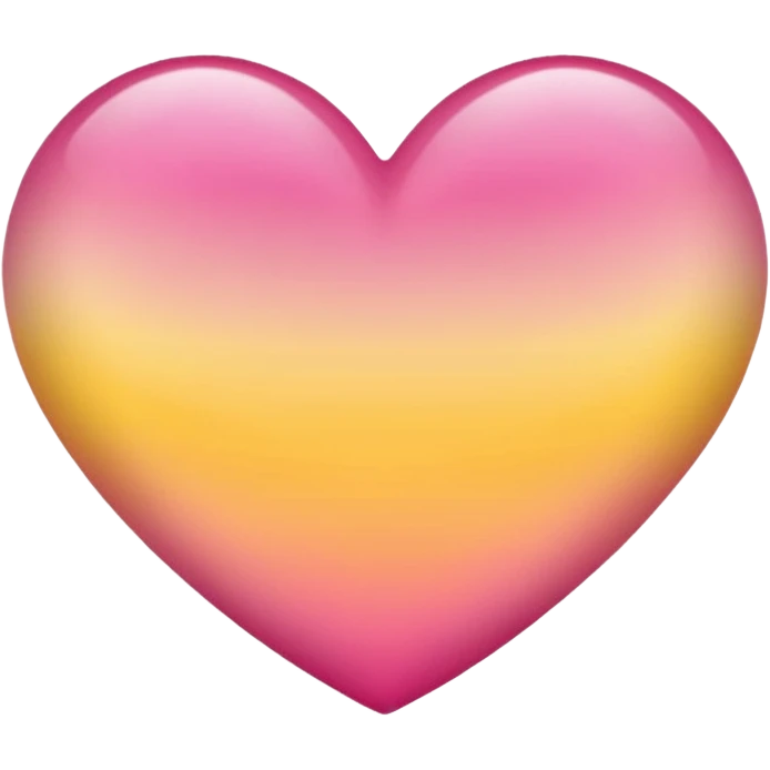 Yellow to pink ombré heart emoji