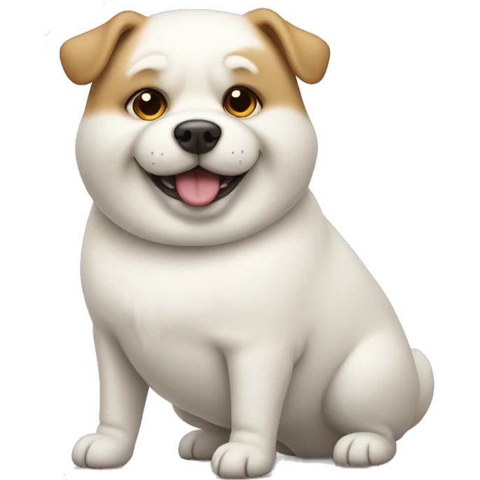 chubby white dog with a belly emoji