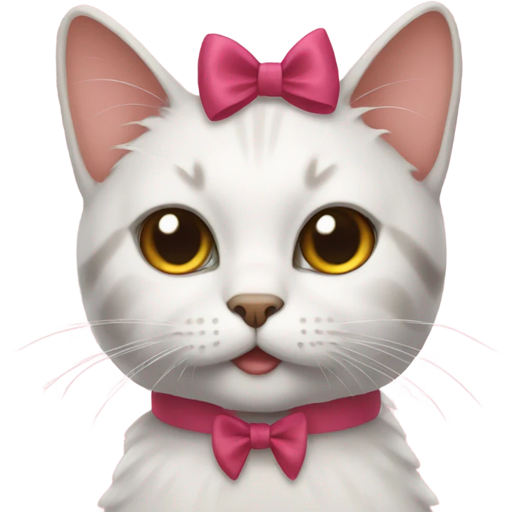 Cat with a bow on emoji