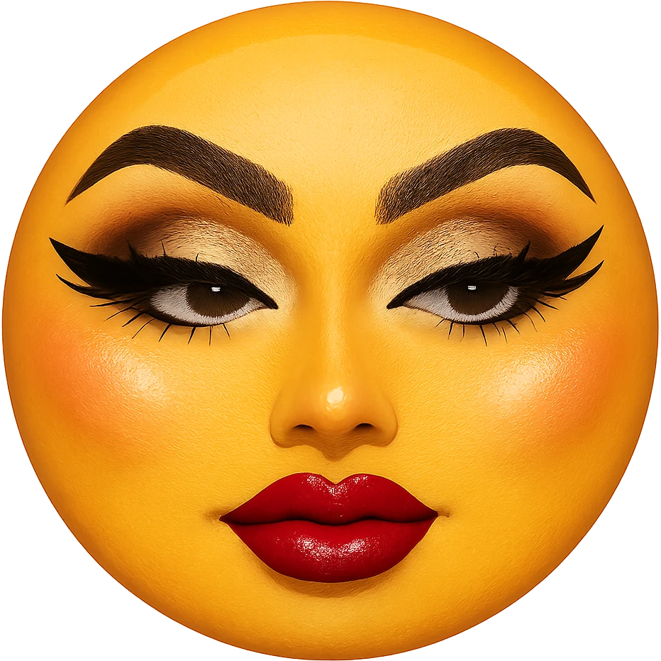 slay emoji with dramatic makeup emoji