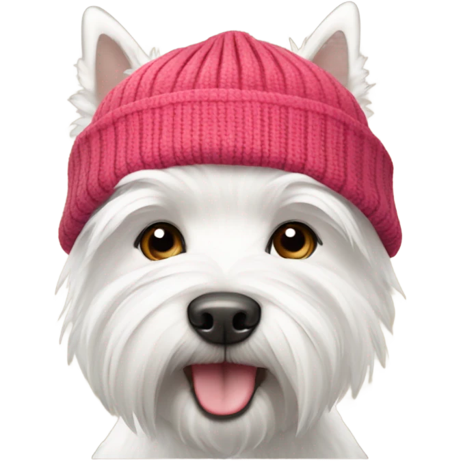 west highland white terrier with a beanie emoji