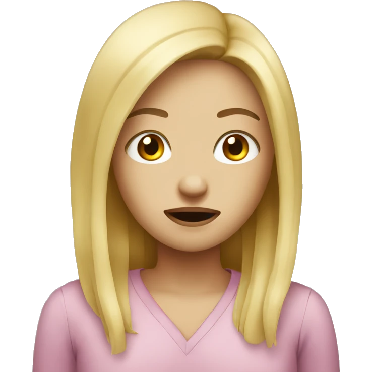 Blonde girl sick emoji