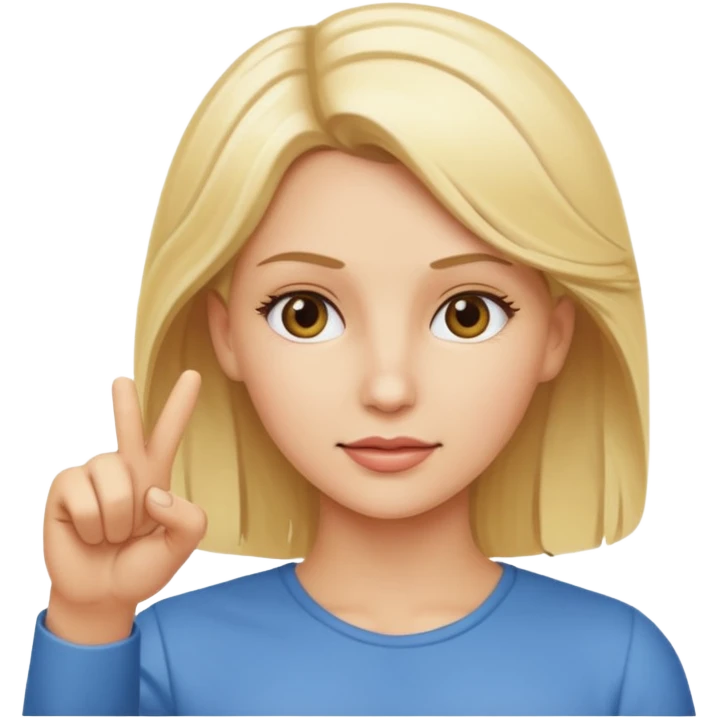 Blonde woman pointing to her brain emoji