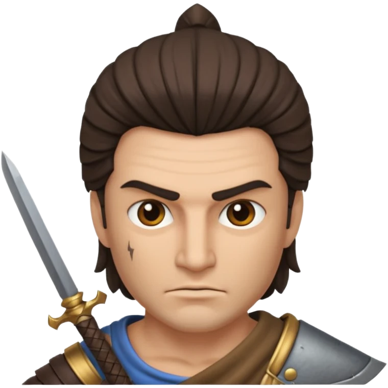 crea a un guerrero griego estoico, muy musculoso 3d emoji