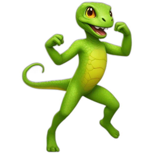 happy-humanoid-reptilian-dancing emoji
