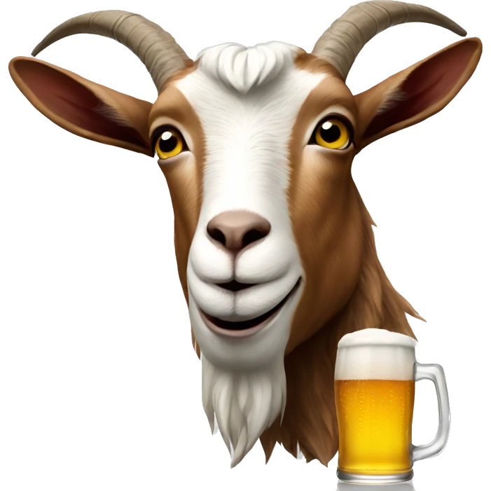 Goat drinking a beer emoji
