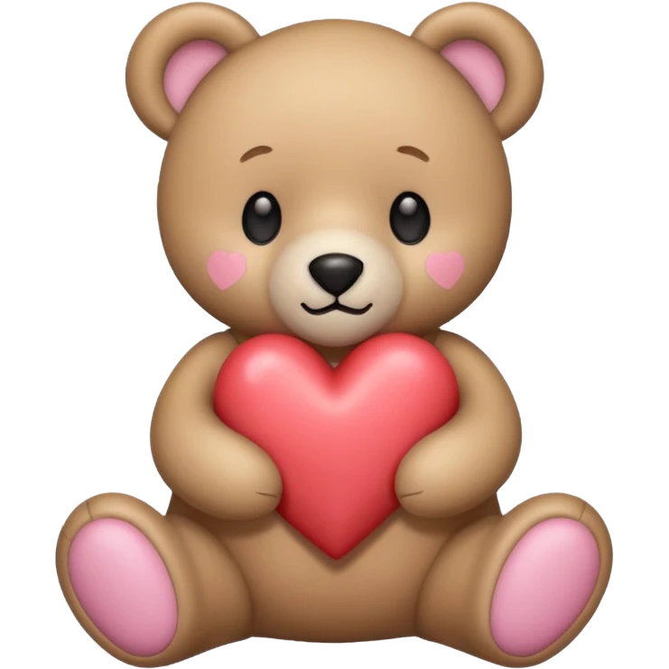 Romantic Pastel teddy bear with heart emoji