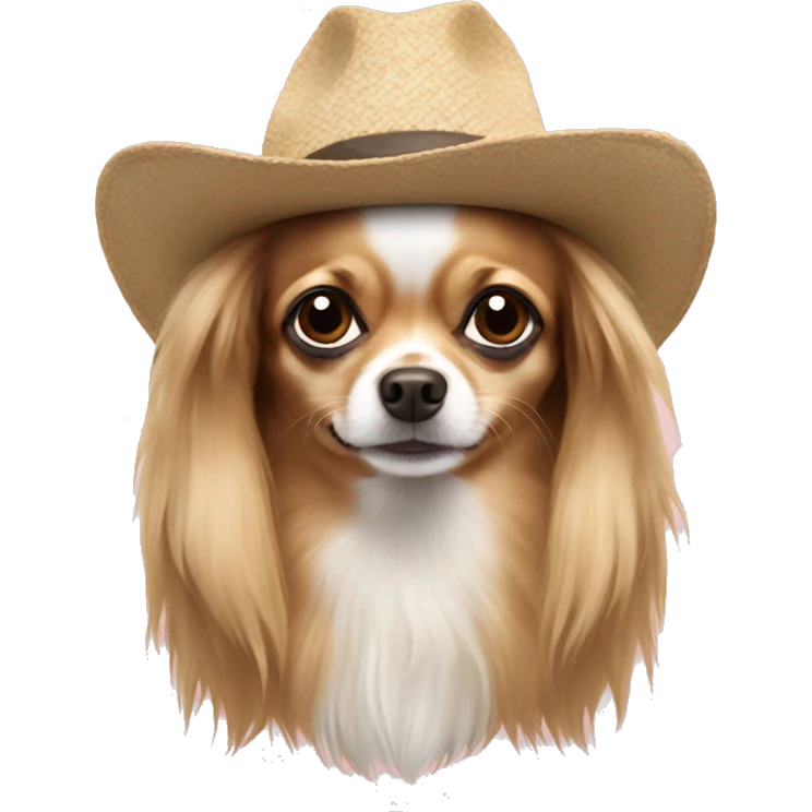 Chihuahua long hair in a hat emoji