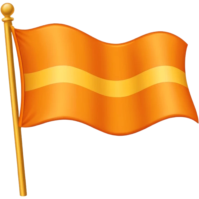 Solid Orange Color wavy flag emoji