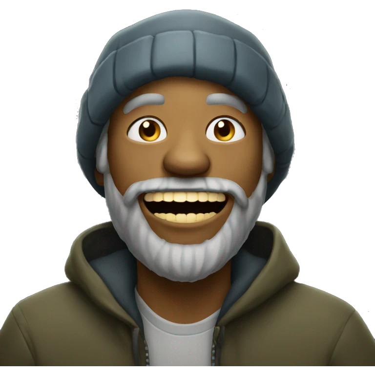 homeless man with golden teeth emoji