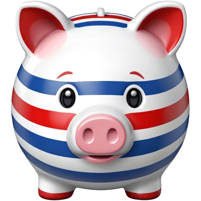 piggy bank in colors of monaco flag emoji