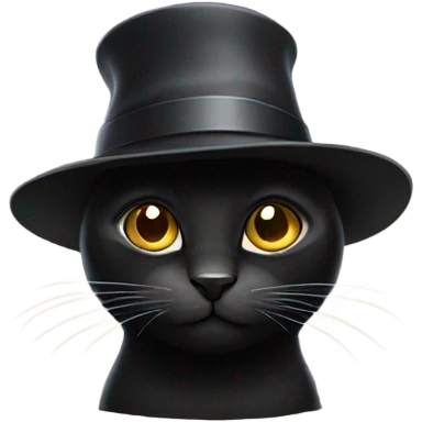 Black cat with hat emoji