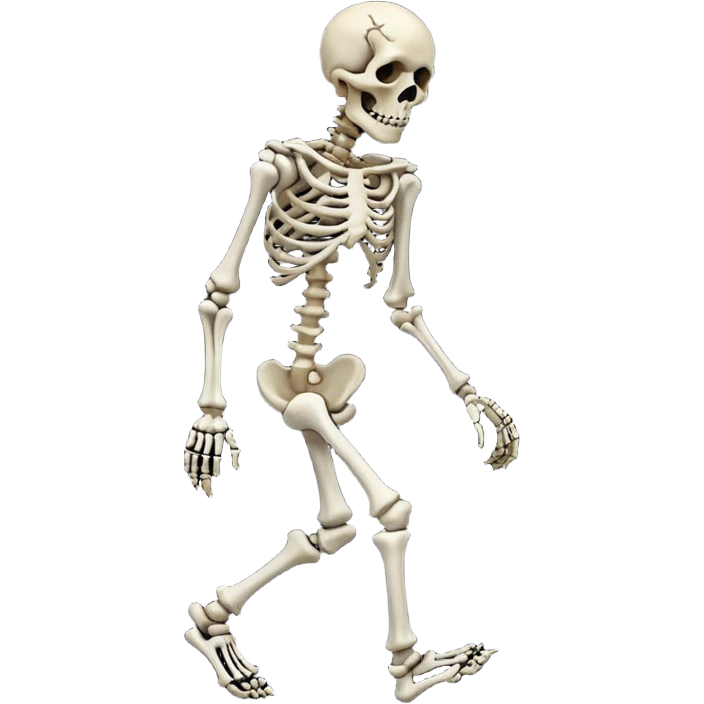 Skeleton walking like a zombie emoji