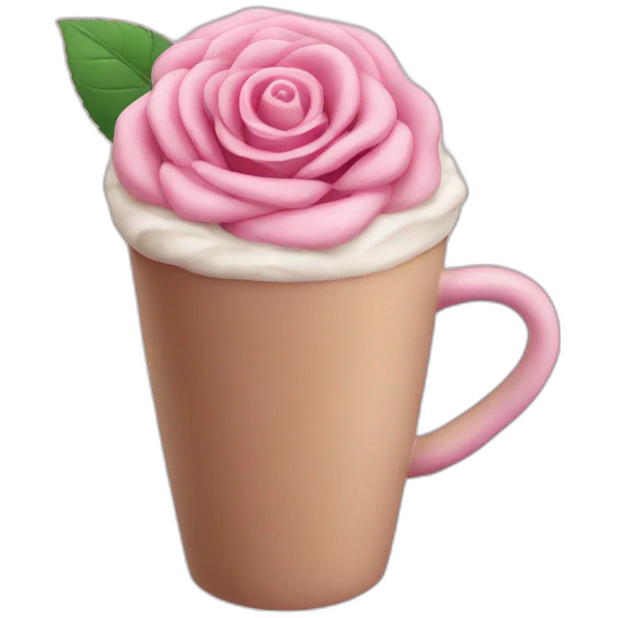 Pink Rose latte emoji