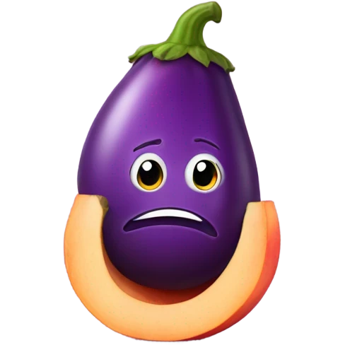 Eggplant in a peach emoji