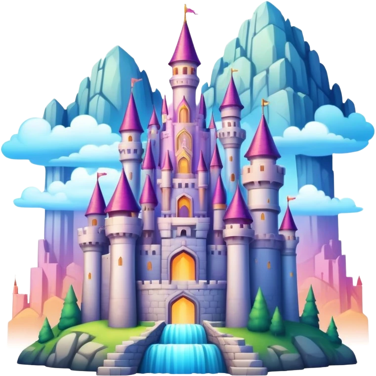 divine legendary complex detailed colorful gradients aesthetic-scenic castle emoji