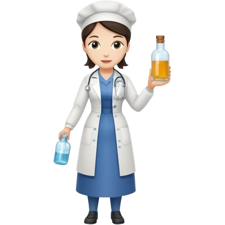 Victorian full body nurse holding medicine bottle emoji
