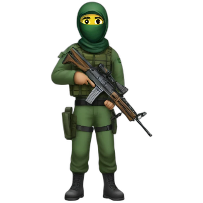 hamas fighter with rifle emoji
