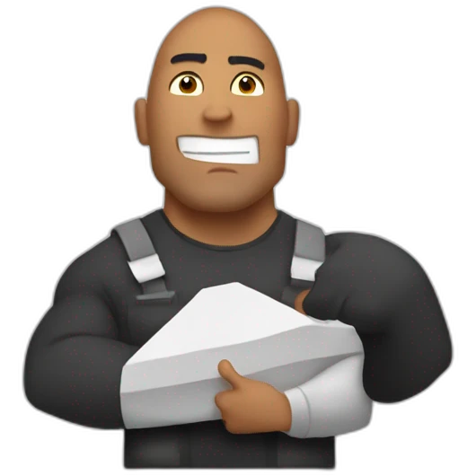 The rock holding up a stop sign emoji