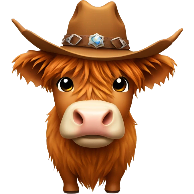 Highland cow wearing a cowboy hat  emoji