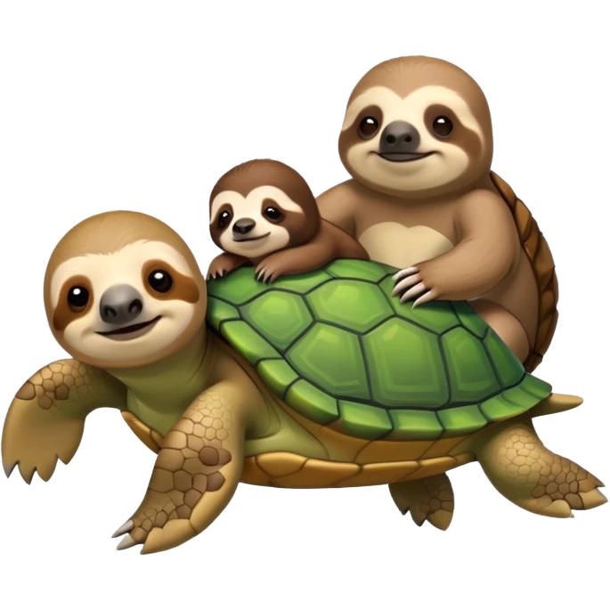 Turtle and Sloth mixed in emoji