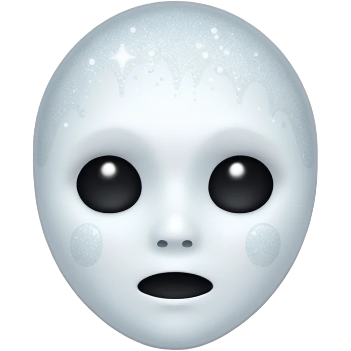 white Ghost face glitter  emoji