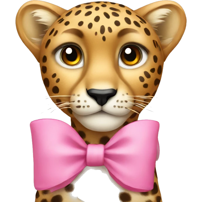 Cheetah with pink bow emoji