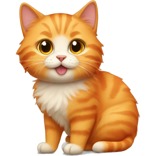 Little fluffy Orange cat emoji
