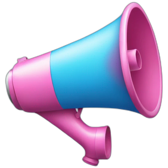 a pink-blue megaphone emoji