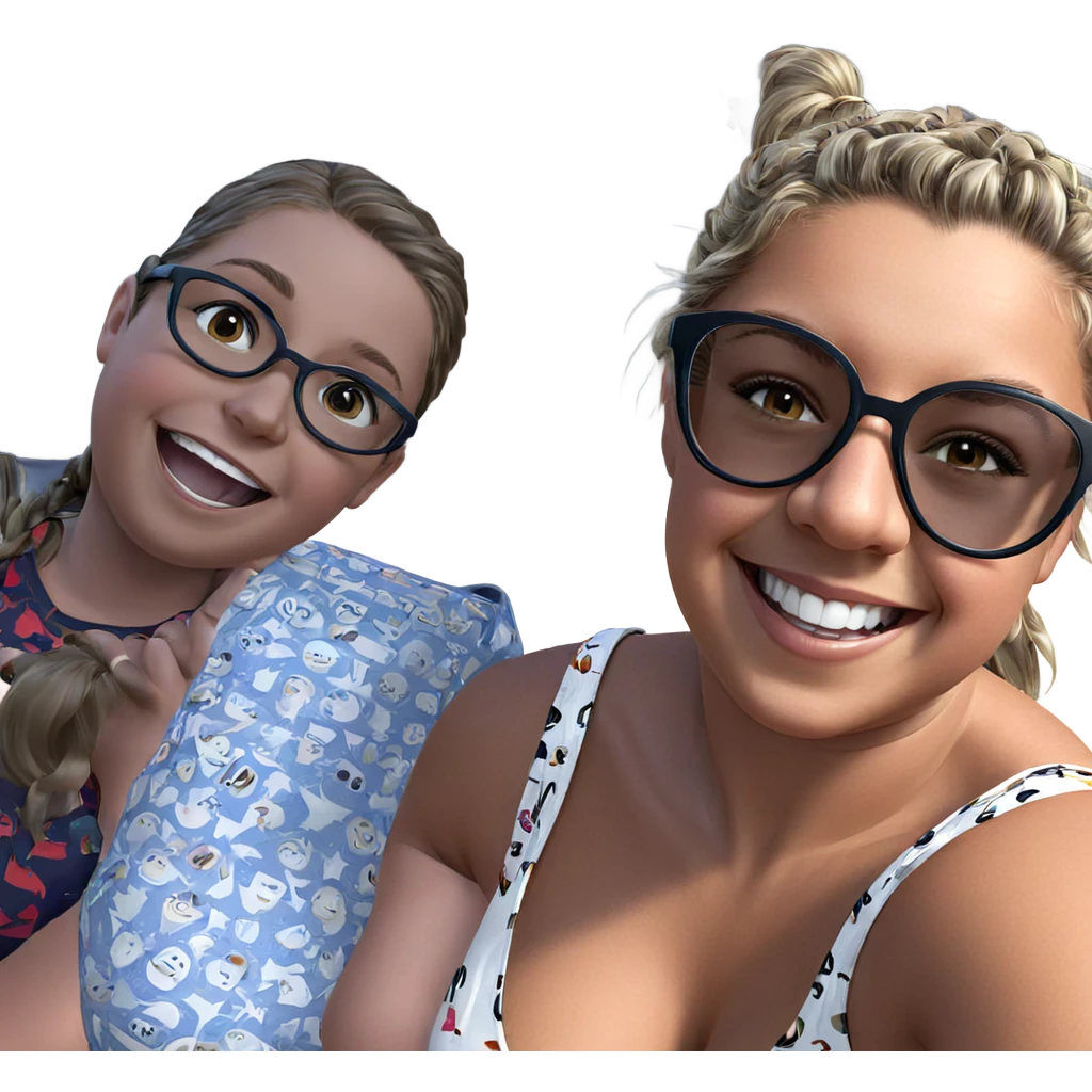 smiling girl with boys around emoji