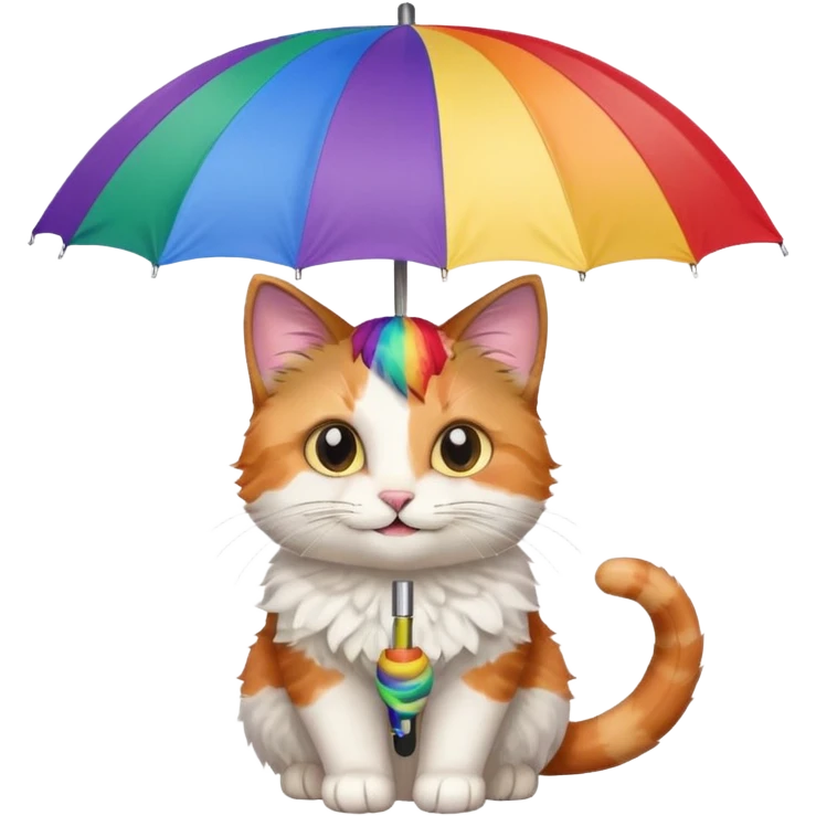 Cat with rainbow umbrella emoji