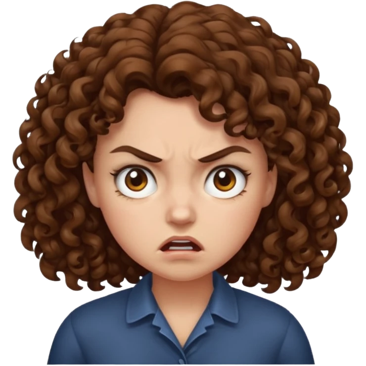 angry curly haired woman  emoji