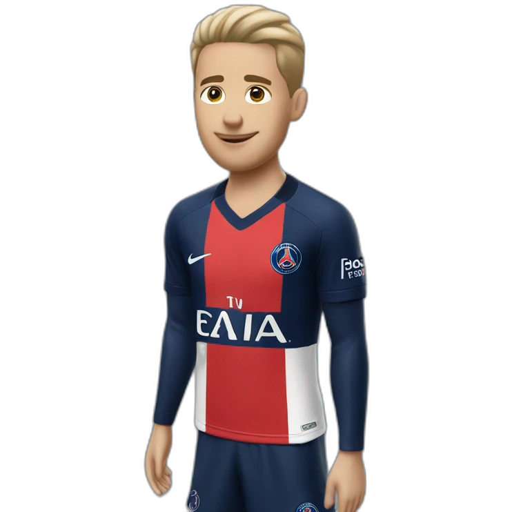 Garçon portant un maillot du PSG emoji