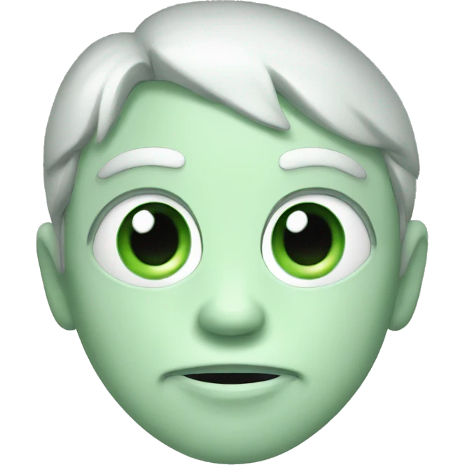 green face smug black eyes white pupils emoji