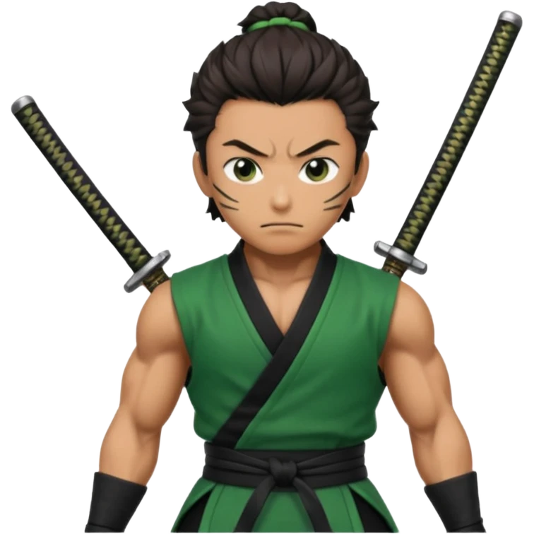tanjiro squared jacked black with green emoji