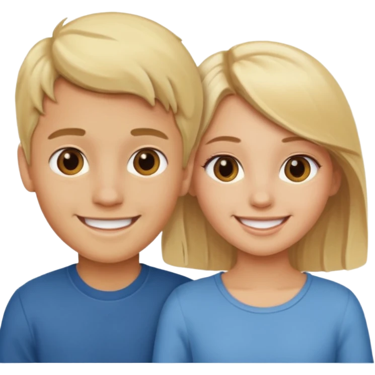 Blonde boy and blonde girl, medium skin tone emoji