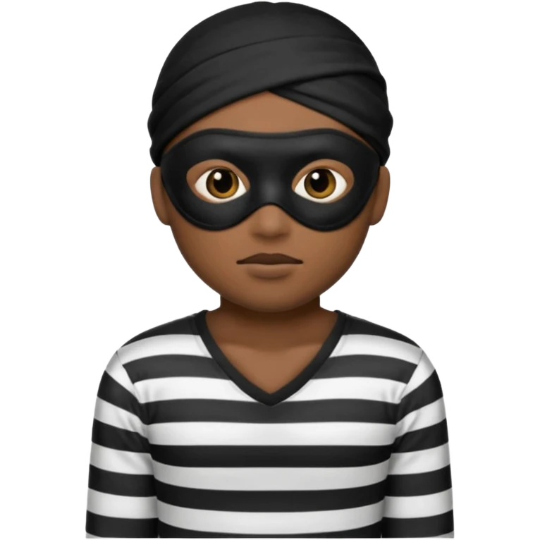 A theif robber emoji,Stripped shirt,eye mask, black head. emoji