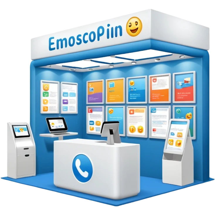 booth in an professional fair emoji