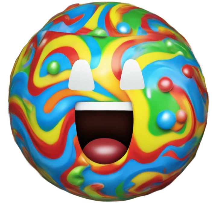 Person as a chewy jawbreaker emoji