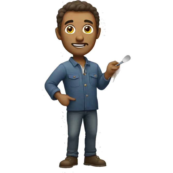 European artist man holding a palette emoji