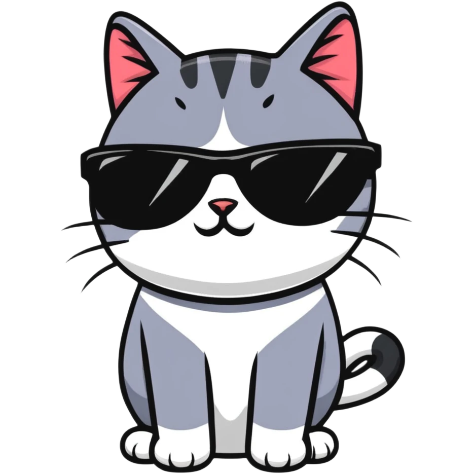 Cat with sunglasses emoji