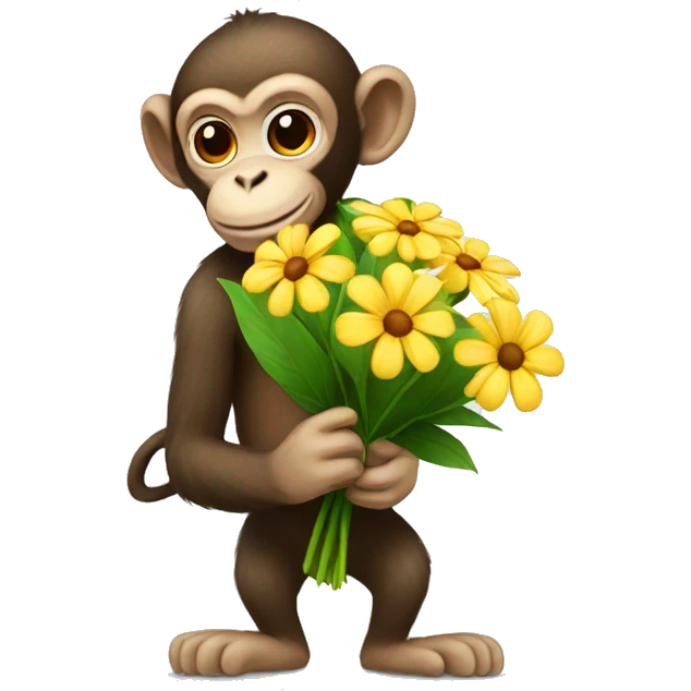 Monkey holding flowers  emoji