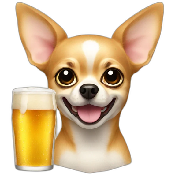 chihuahua drink beer emoji