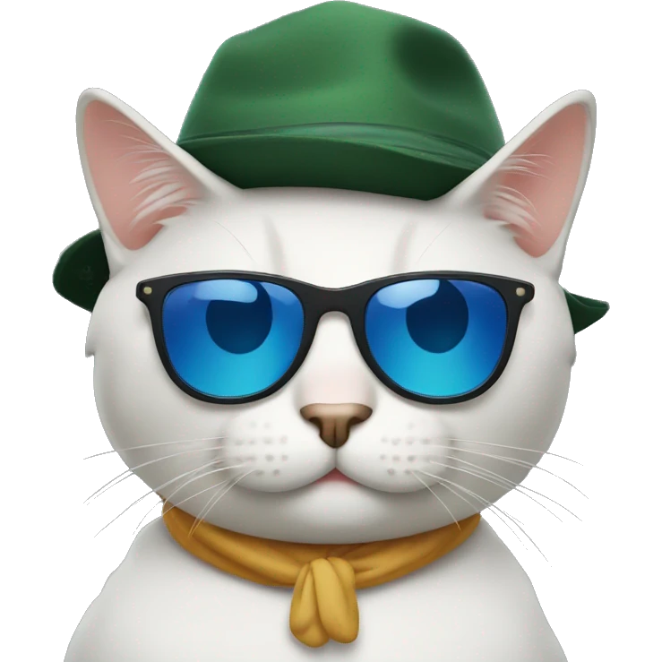 Cat with sunglasses and hat  emoji
