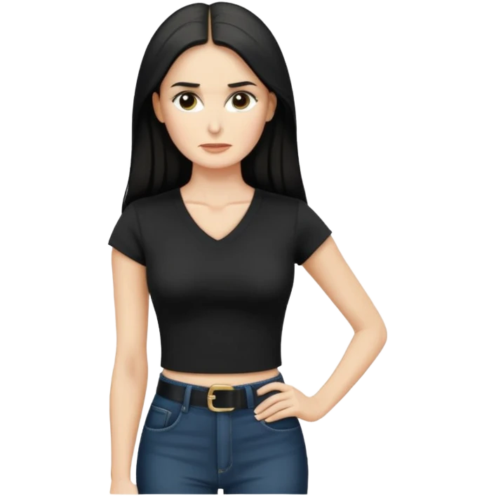 Demi Moore serious up to the waist emoji