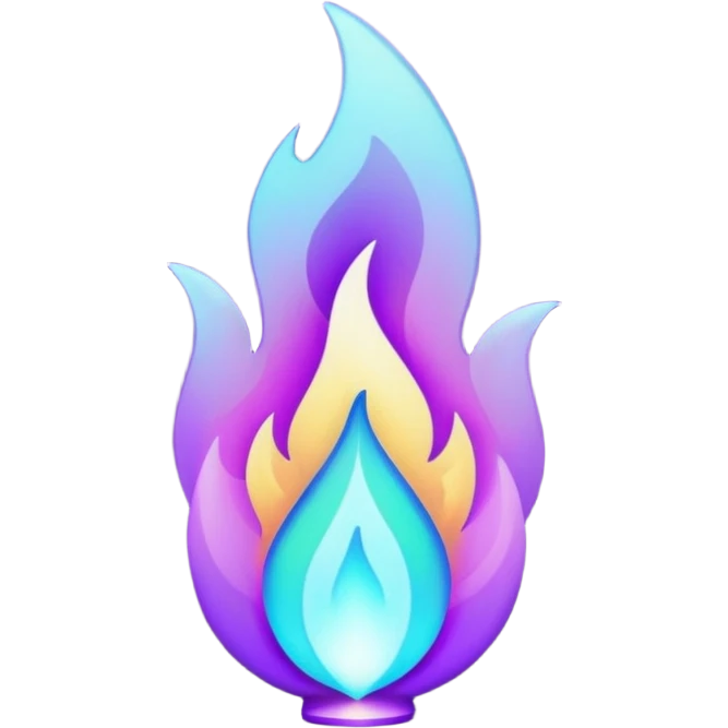 glitter purple and cian flame emoji